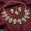 Flower Pearl Drop Necklace Set