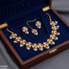 Flower Pearl Drop Necklace Set