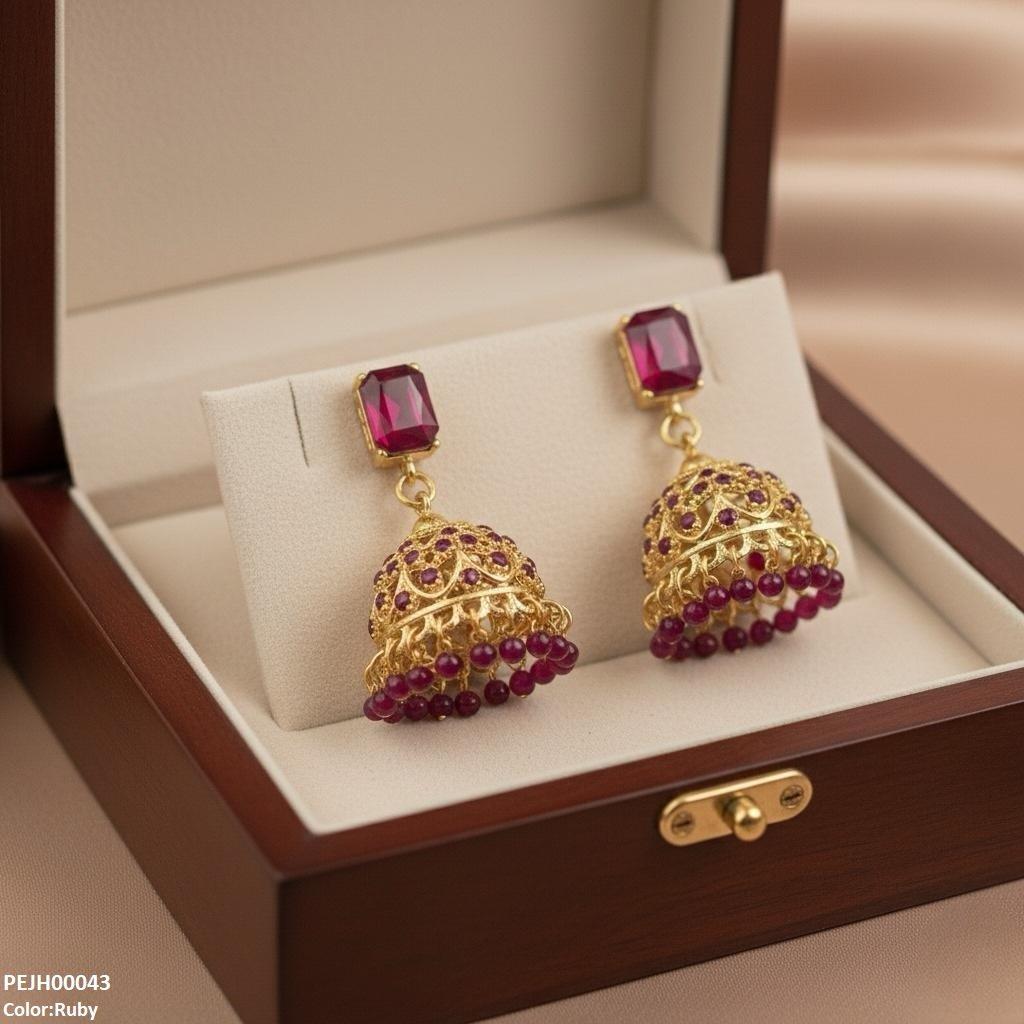 Rectangle Pearl Drop Jhumki