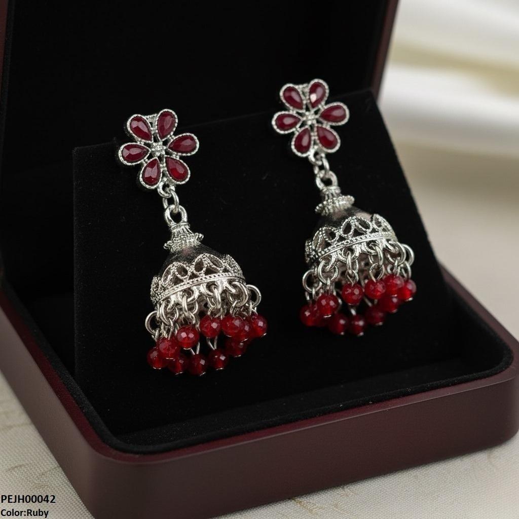 Flower Pearl Drop Jhumki