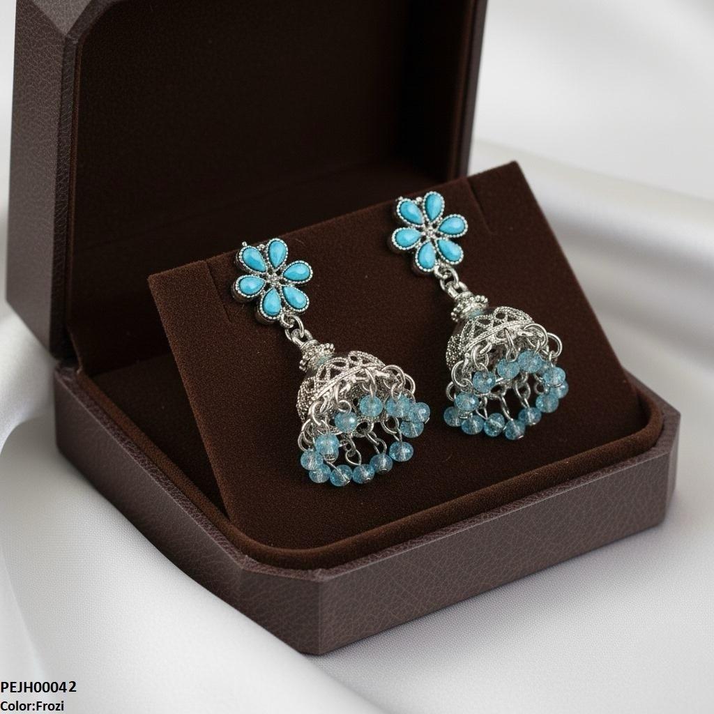 Flower Pearl Drop Jhumki