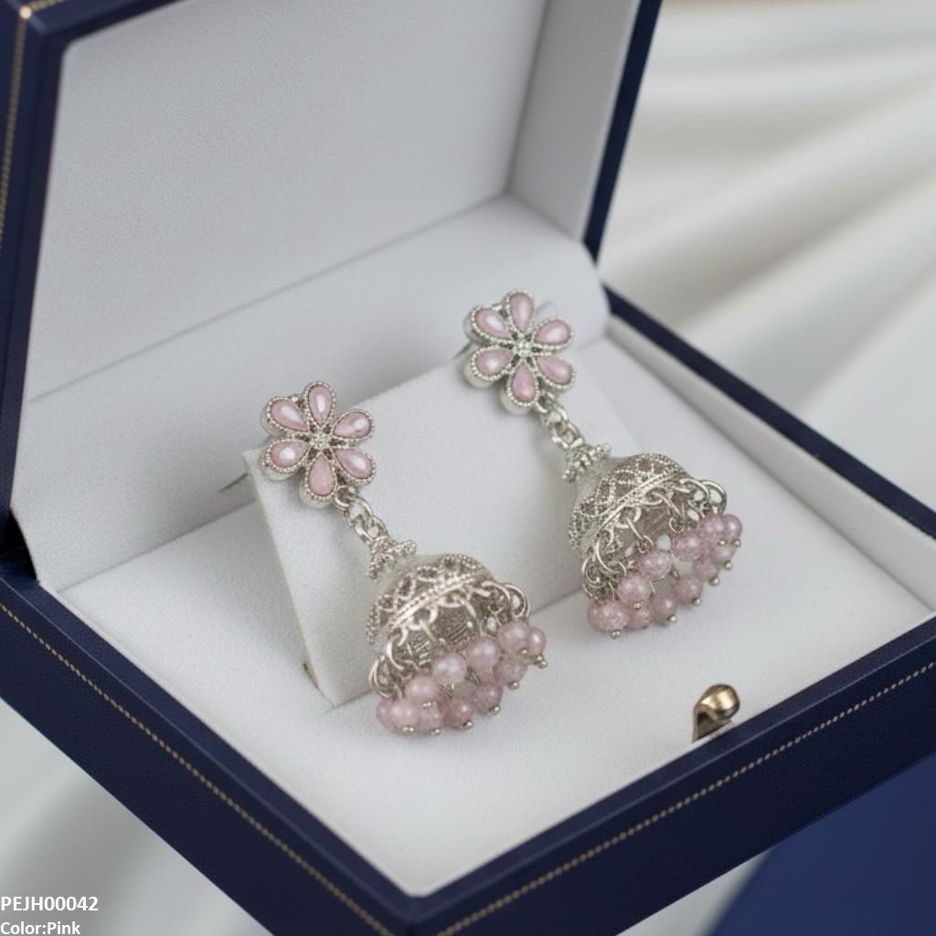 Flower Pearl Drop Jhumki