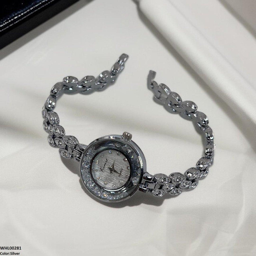 Round Rhinestone Bezel Dial Watch