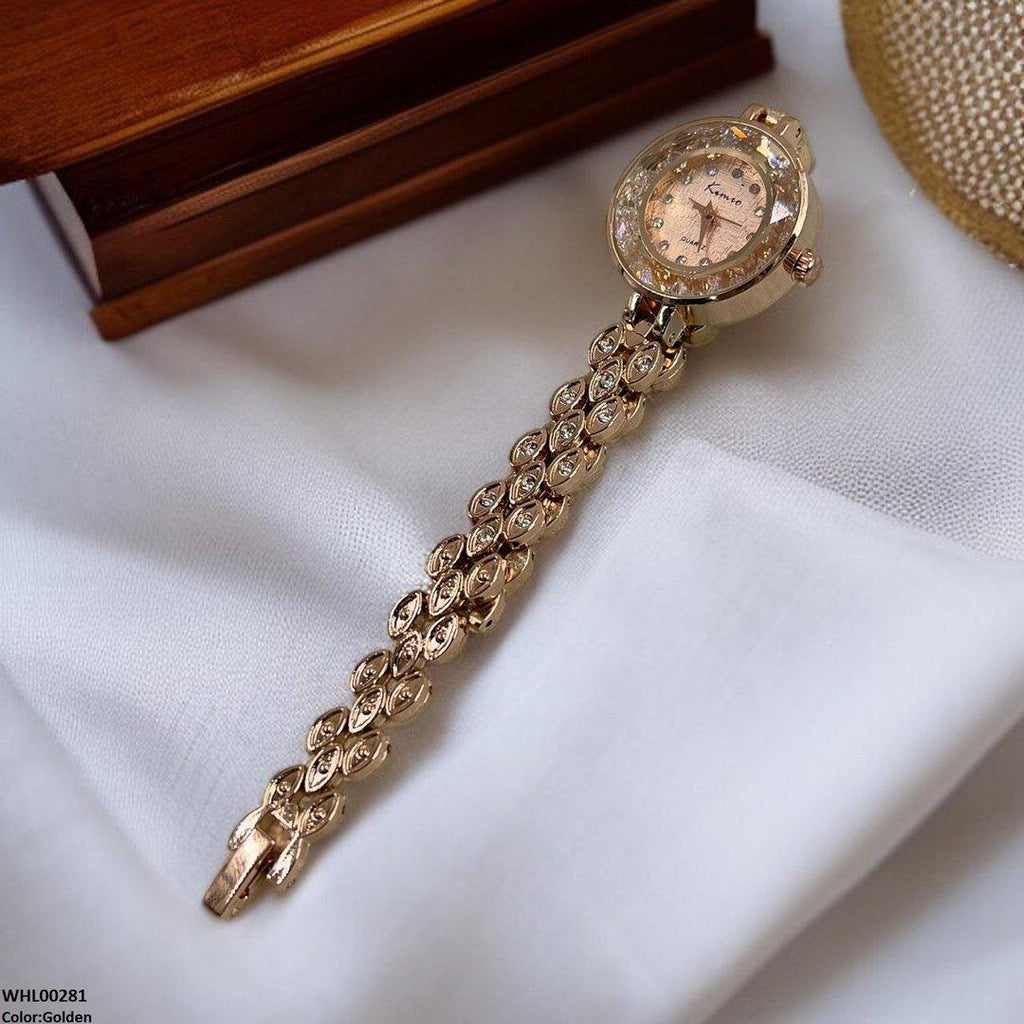 Round Rhinestone Bezel Dial Watch