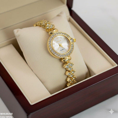 Rhinestone-Embellished Dial Watch