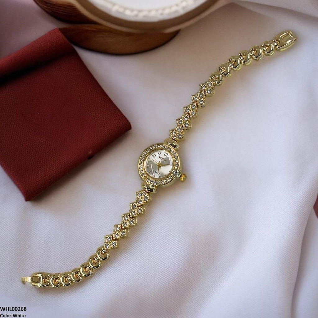 Rhinestone-Embellished Dial Watch