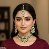 Oval Flower Pearl Drop Choker Set