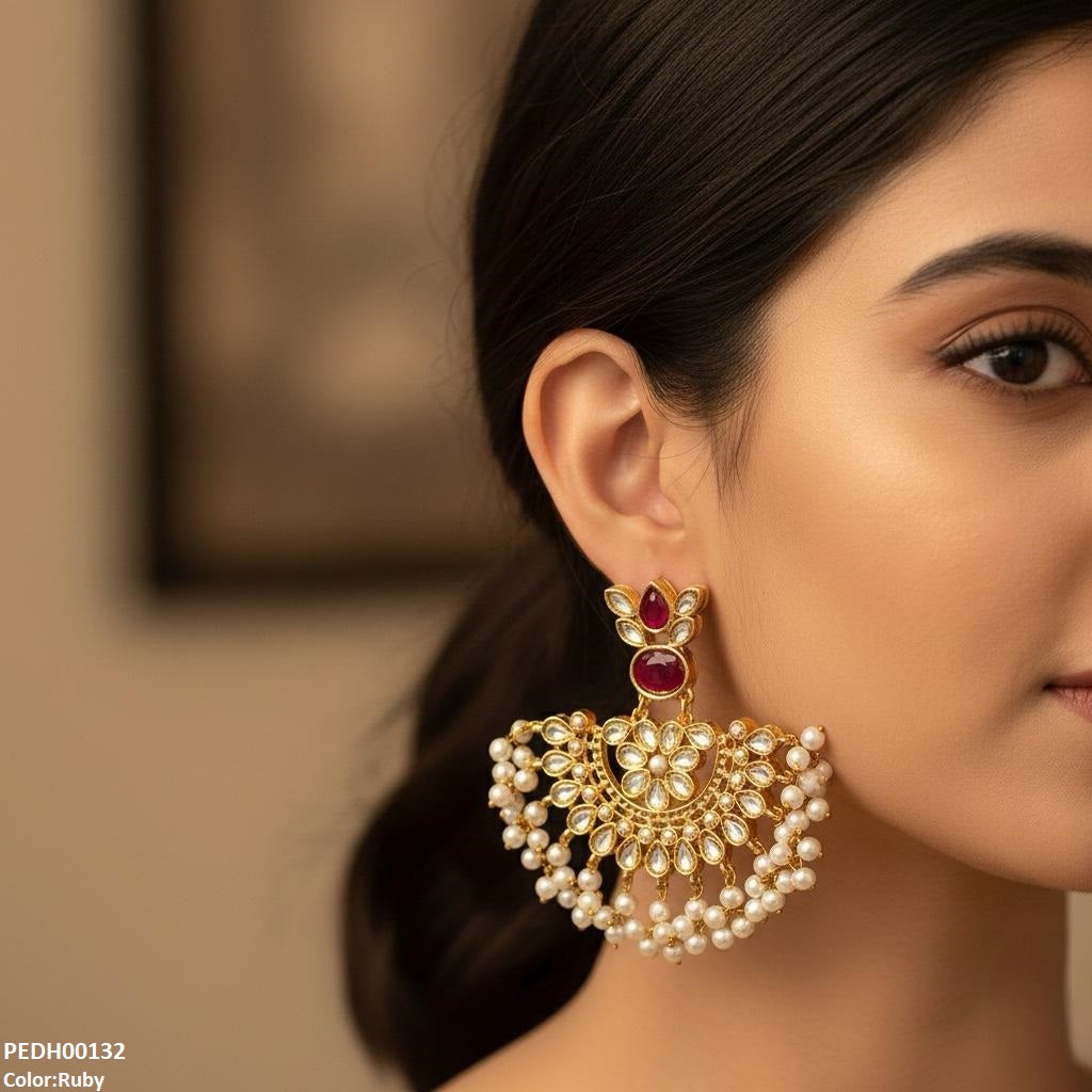 Oval/Tear Pearl Drop Earrings