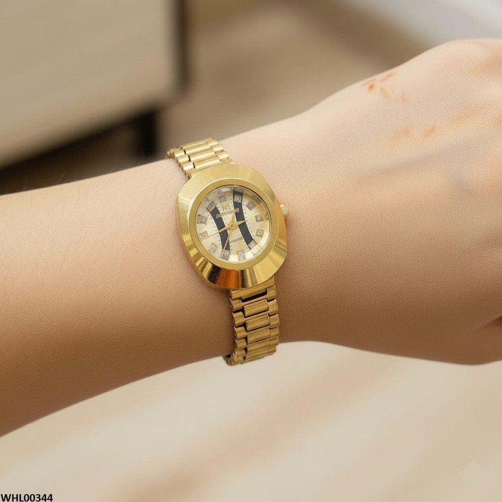 Round Rhinestone Dial Watch