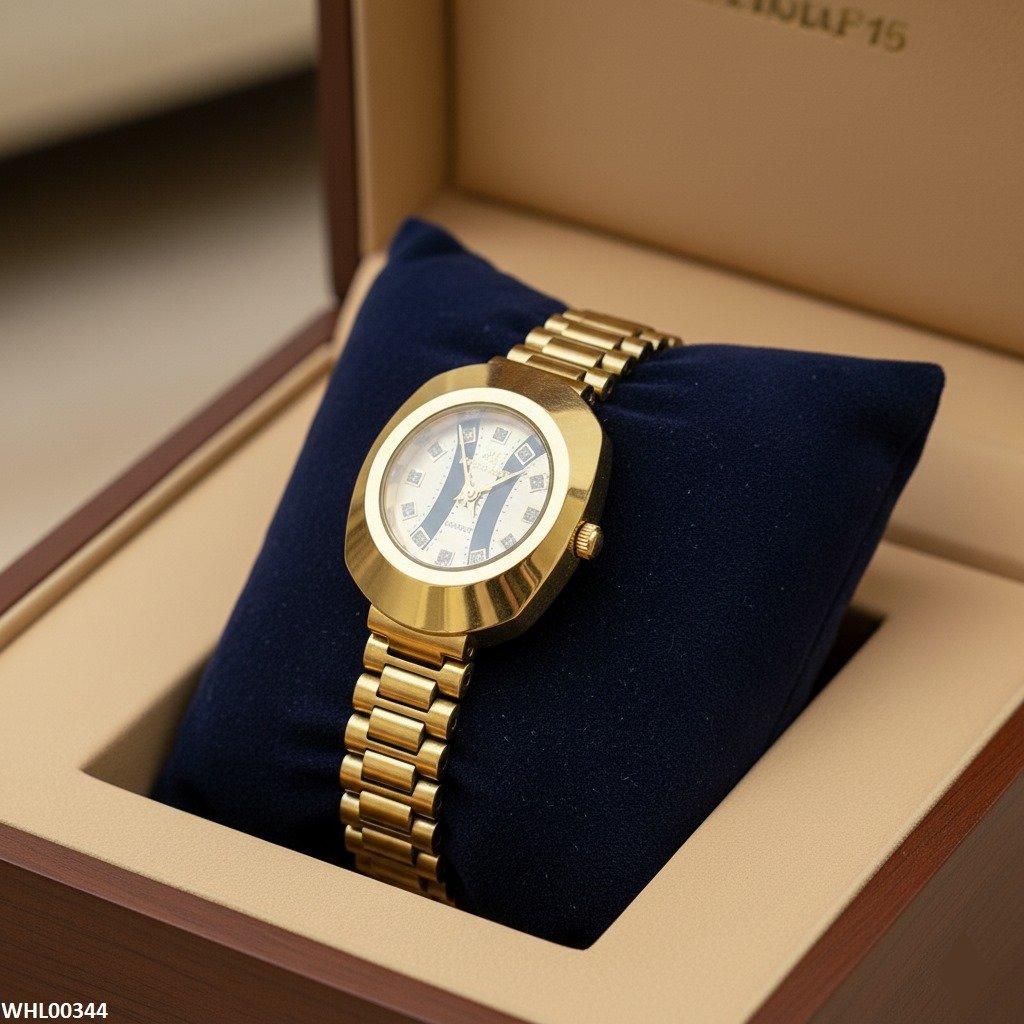 Round Rhinestone Dial Watch