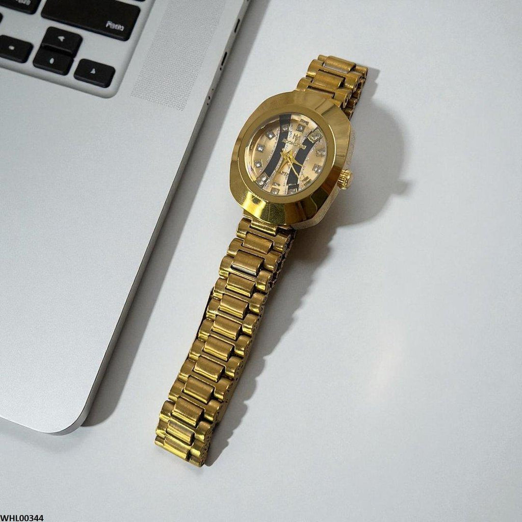 Round Rhinestone Dial Watch