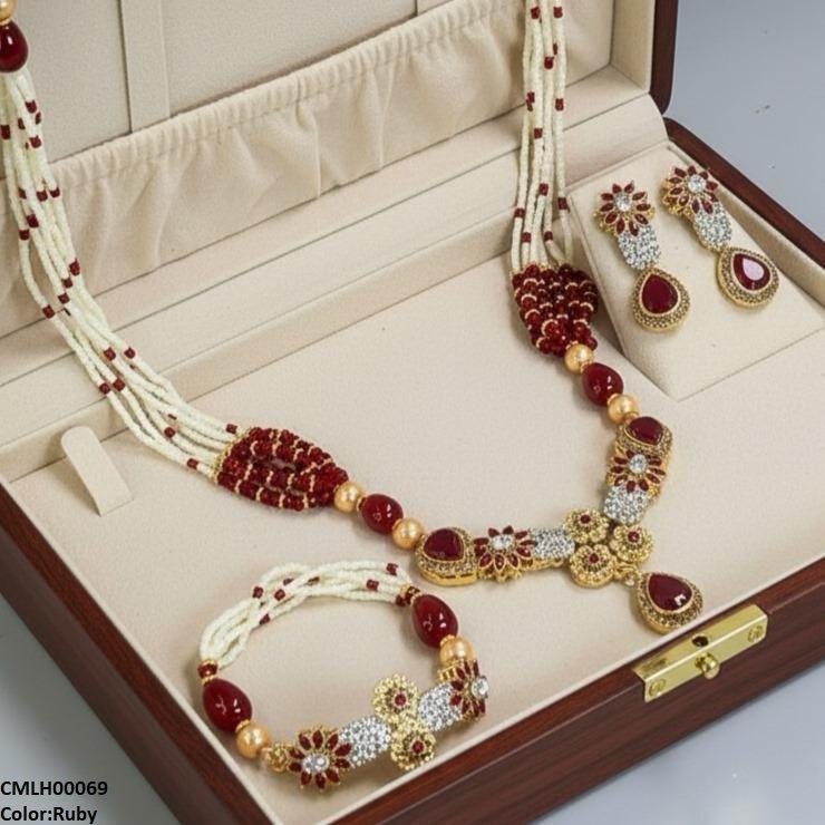 Flower Tear Drop Mala Set