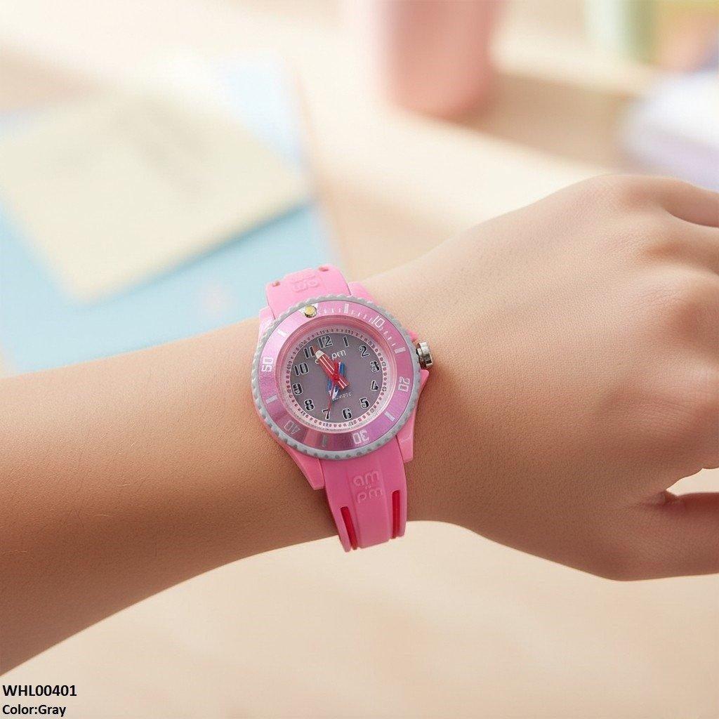 Round Red Dial Stone Kid's Watch