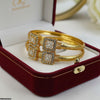 Double Square Flower Bangle Set