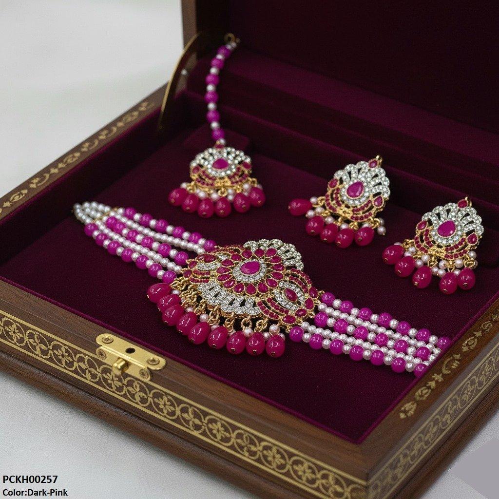 Tear Pearl Drop Choker Set