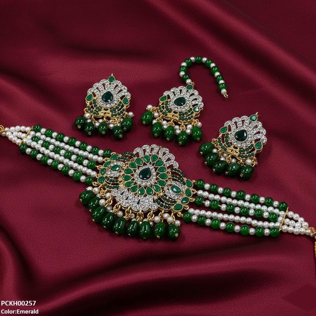 Tear Pearl Drop Choker Set