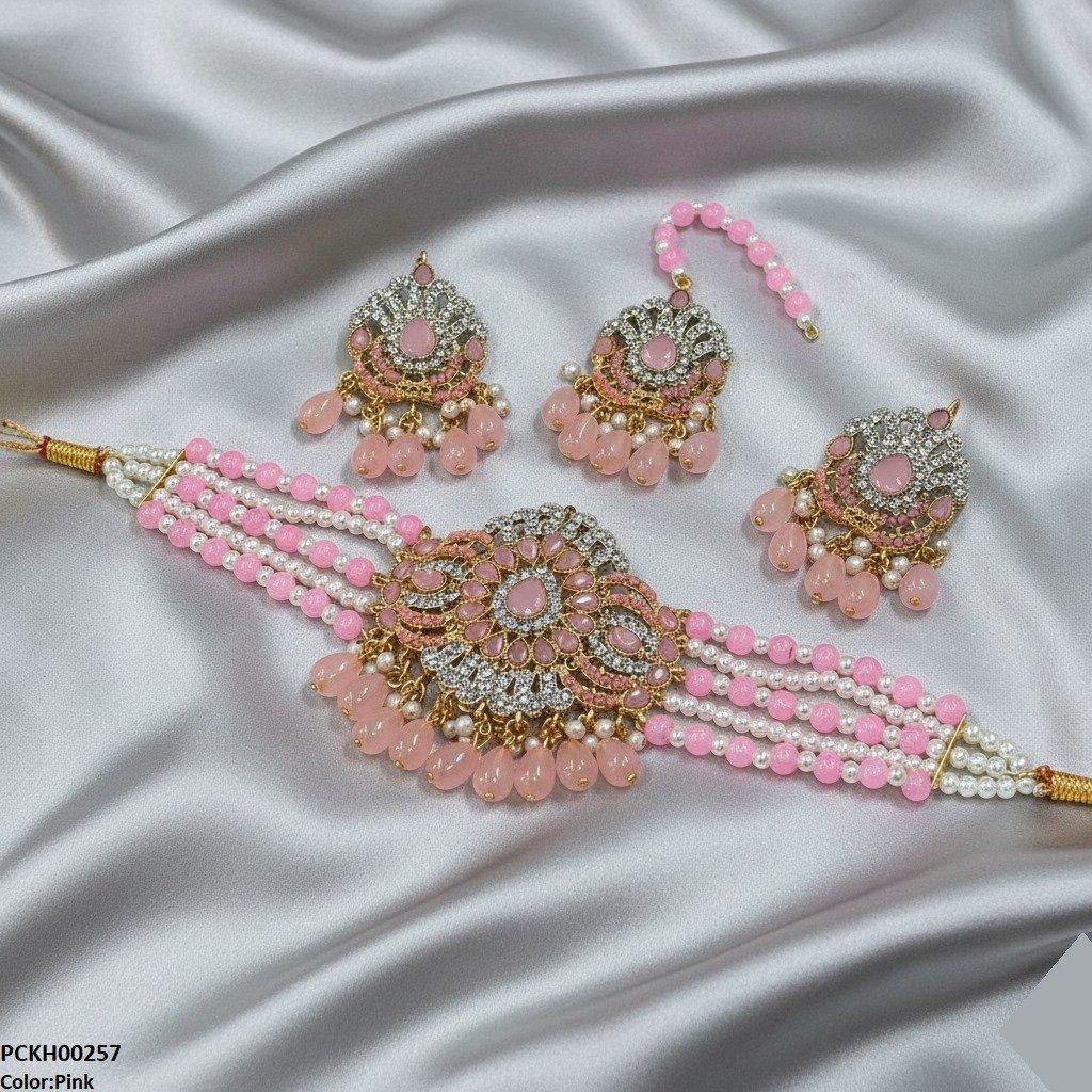 Tear Pearl Drop Choker Set
