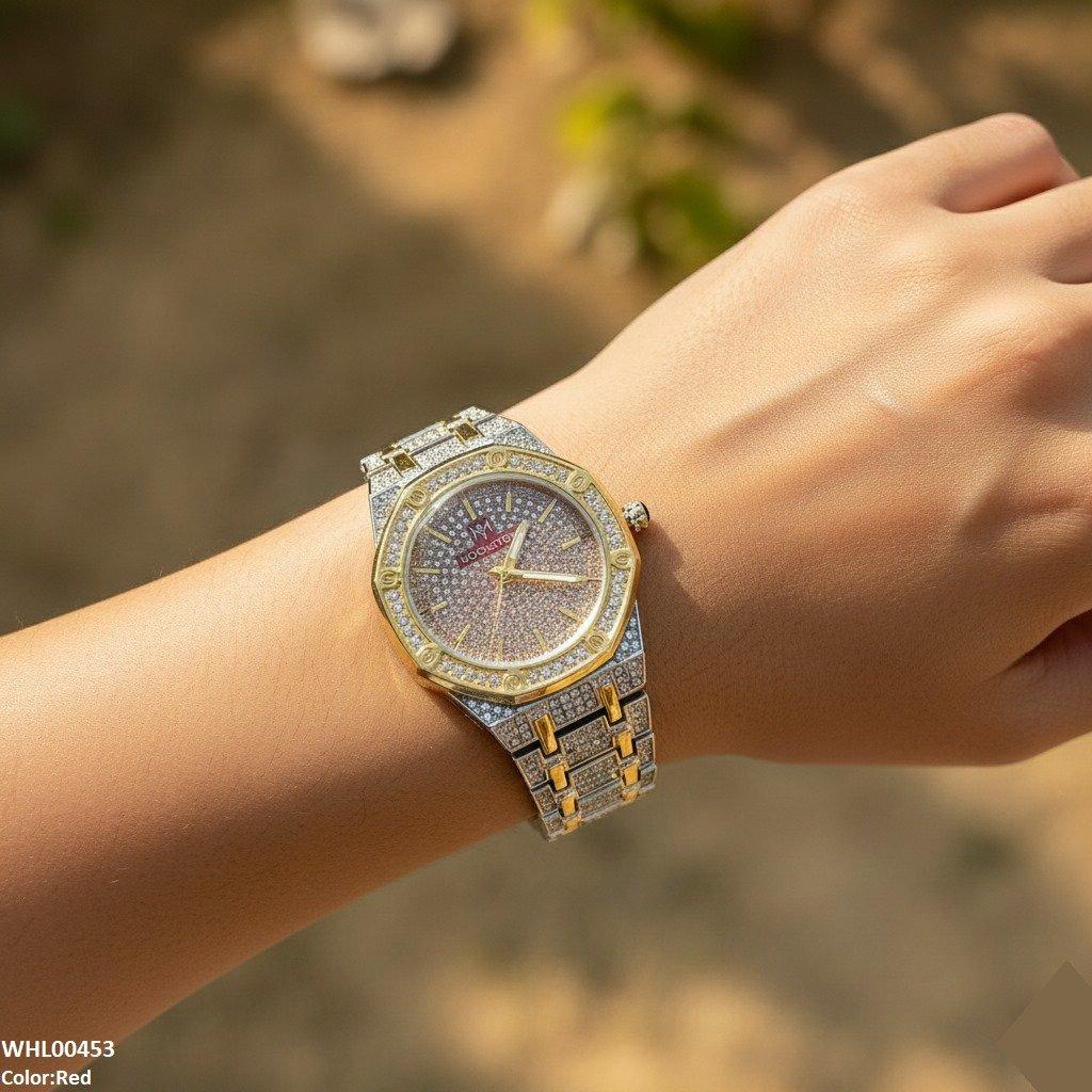 Stone Dial Two Tone Women's Watch