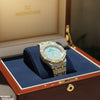 Stone Dial Two Tone Women's Watch