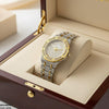 Stone Dial Two Tone Women's Watch