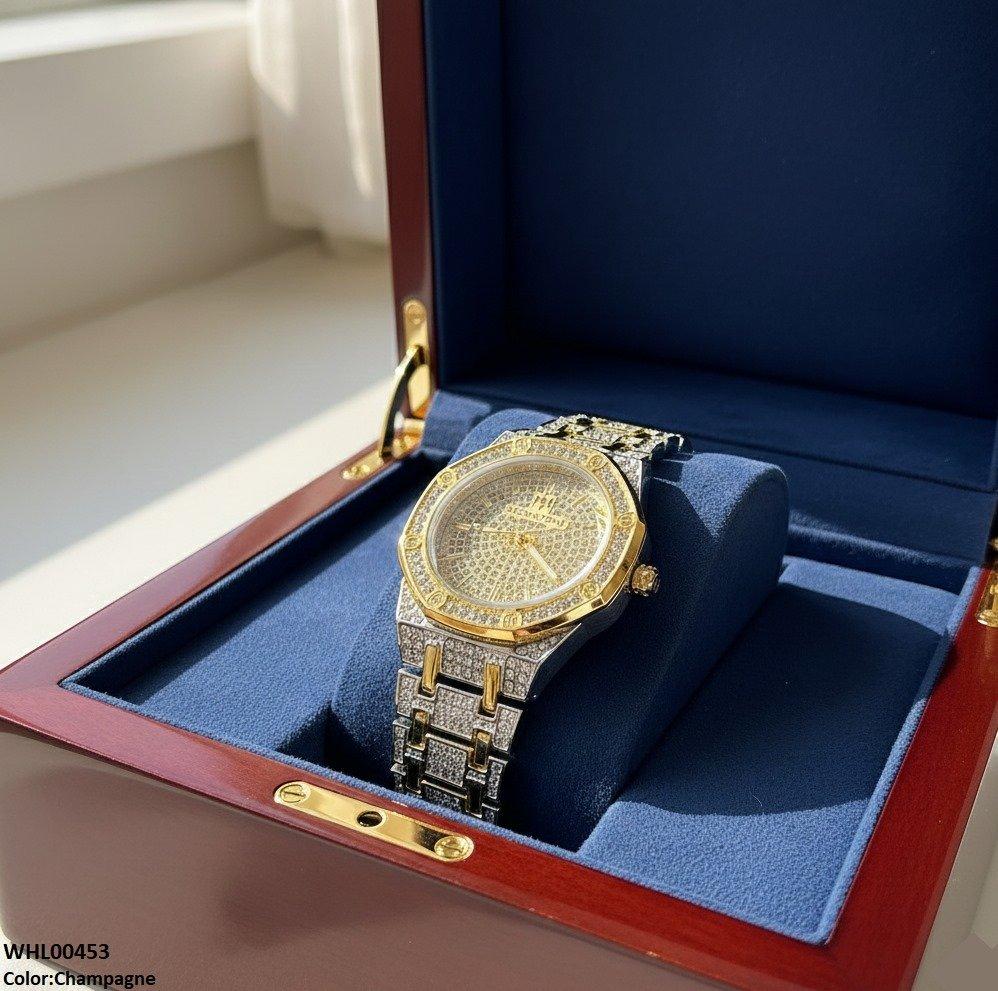 Stone Dial Two Tone Women's Watch
