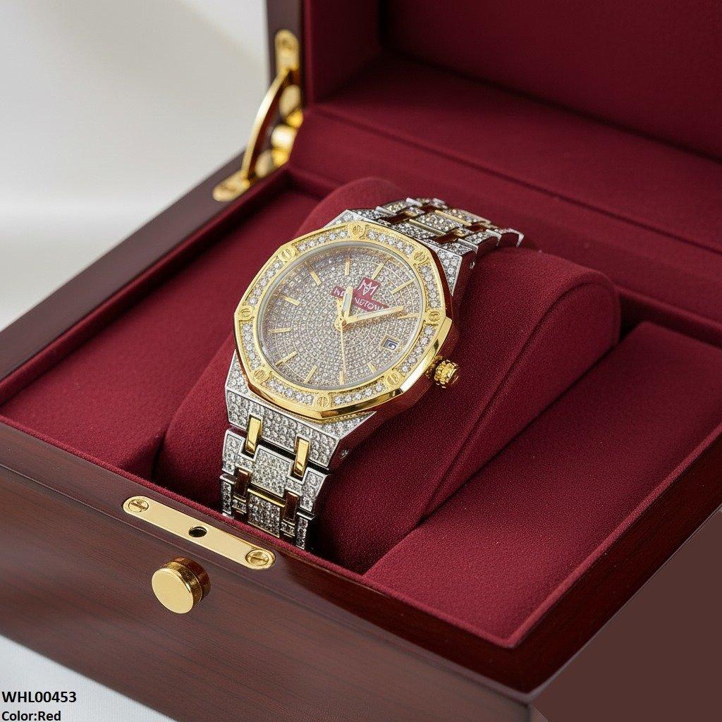 Stone Dial Two Tone Women's Watch