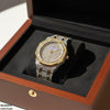 Stone Dial Two Tone Women's Watch