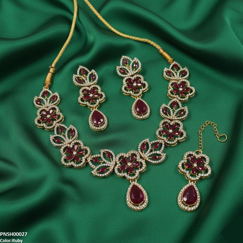 Tear Flower Necklace Set