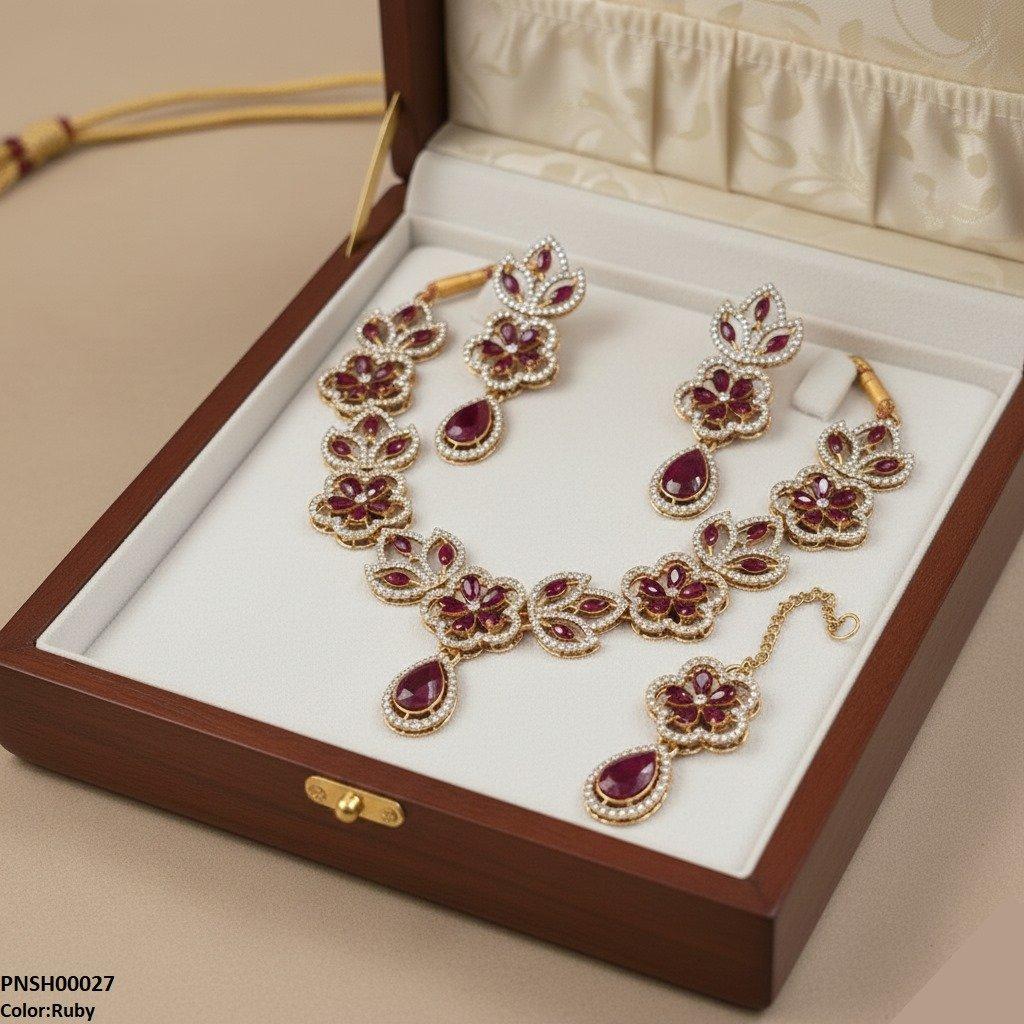 Tear Flower Necklace Set