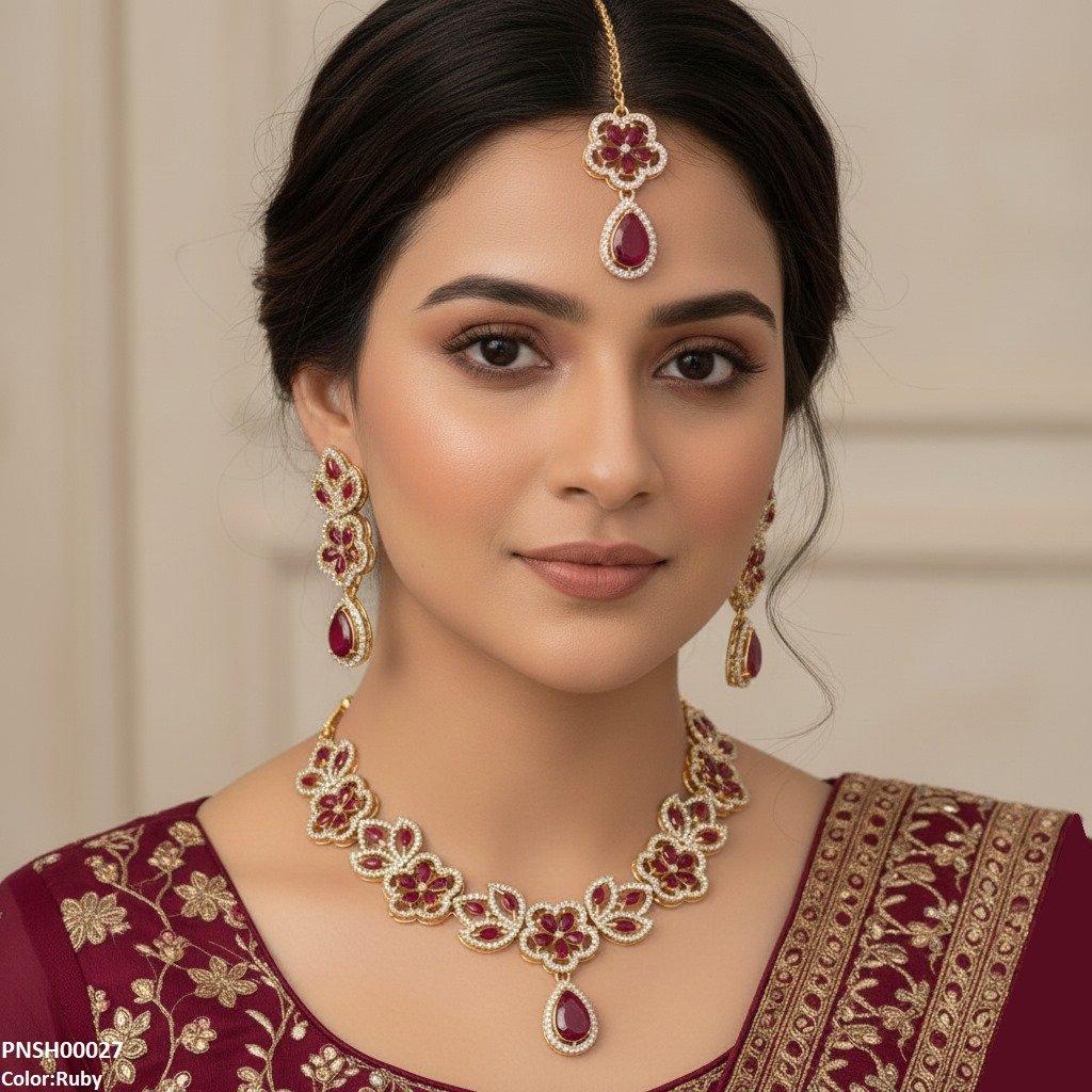 Tear Flower Necklace Set