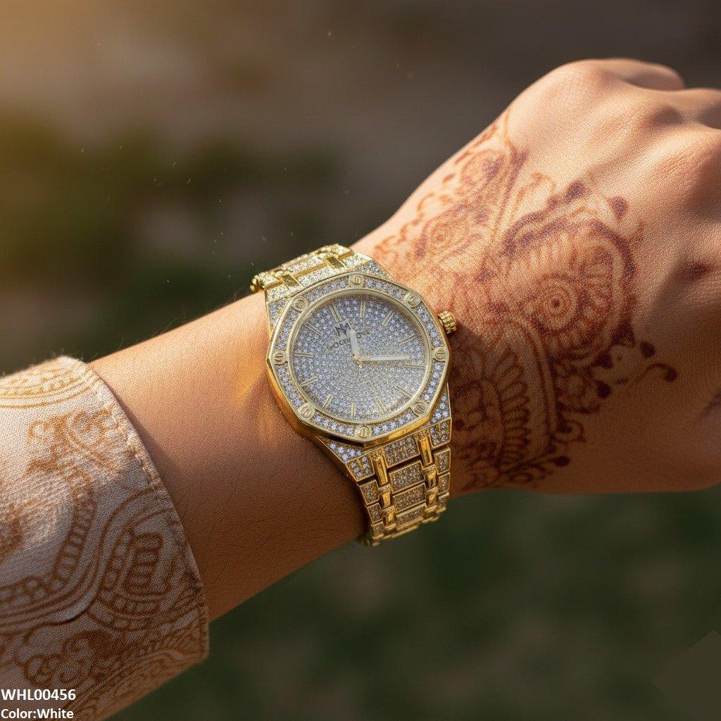 Round Stone Dial Women's Watch