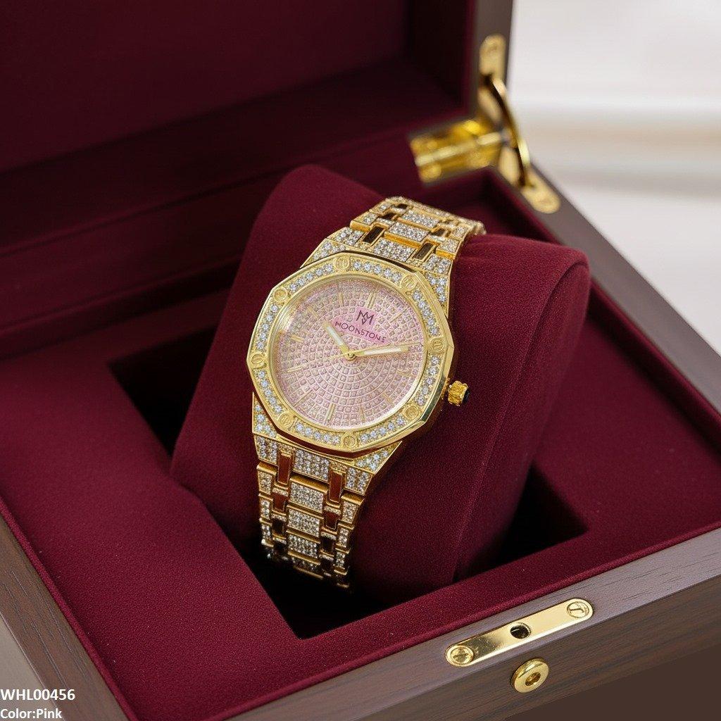 Round Stone Dial Women's Watch