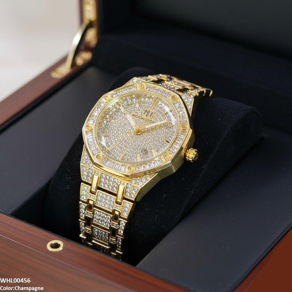 Round Stone Dial Women's Watch