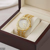 Round Stone Dial Women's Watch