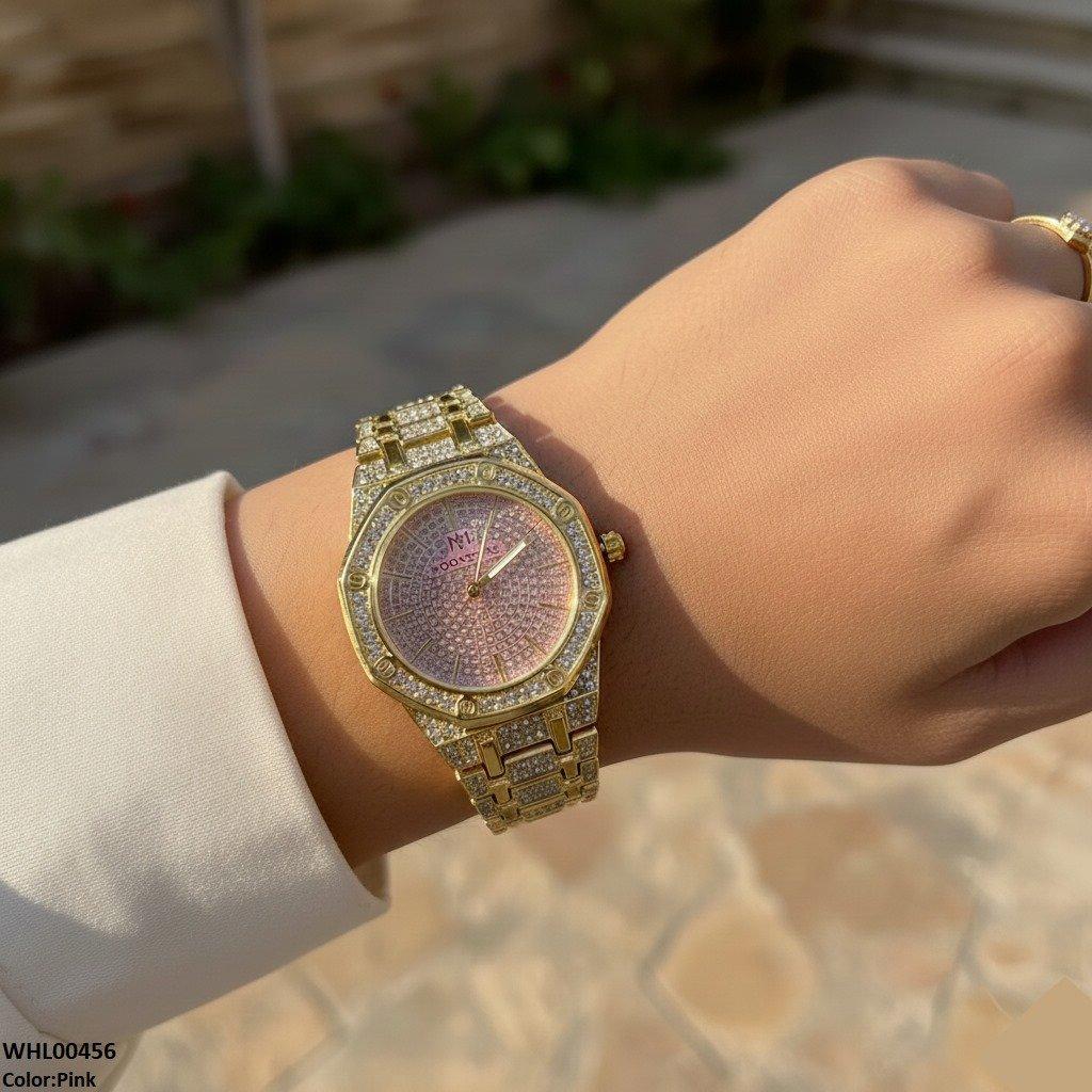 Round Stone Dial Women's Watch
