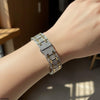 Stone Dial Two Tone Women's Watch