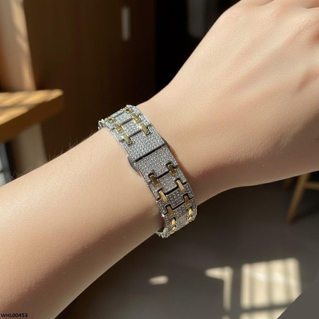 Stone Dial Two Tone Women's Watch