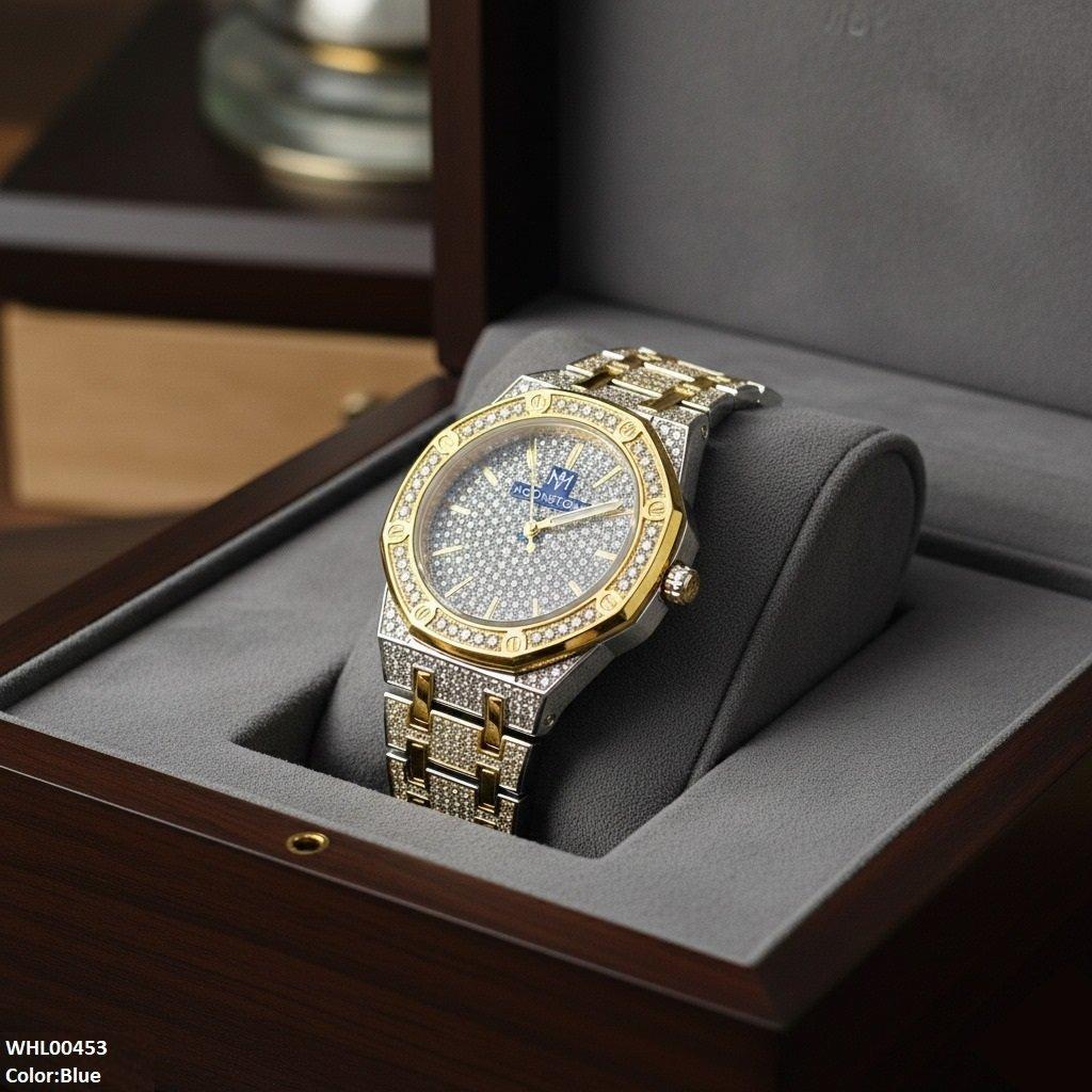 Stone Dial Two Tone Women's Watch