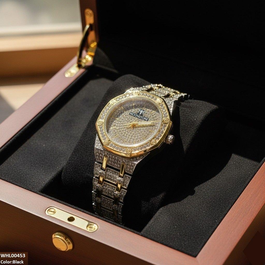 Stone Dial Two Tone Women's Watch