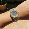 Stone Dial Two Tone Women's Watch
