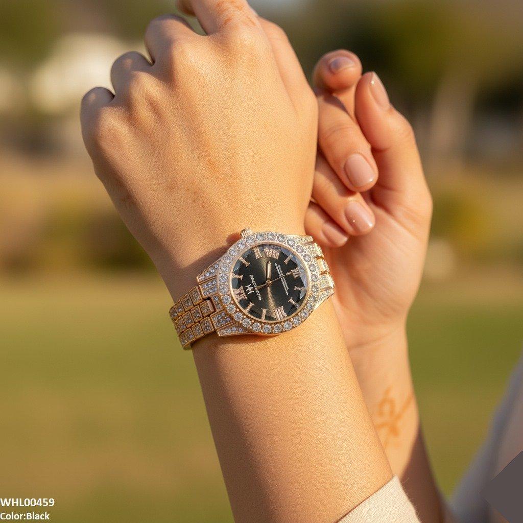 Round Stone Dial Women's Watch