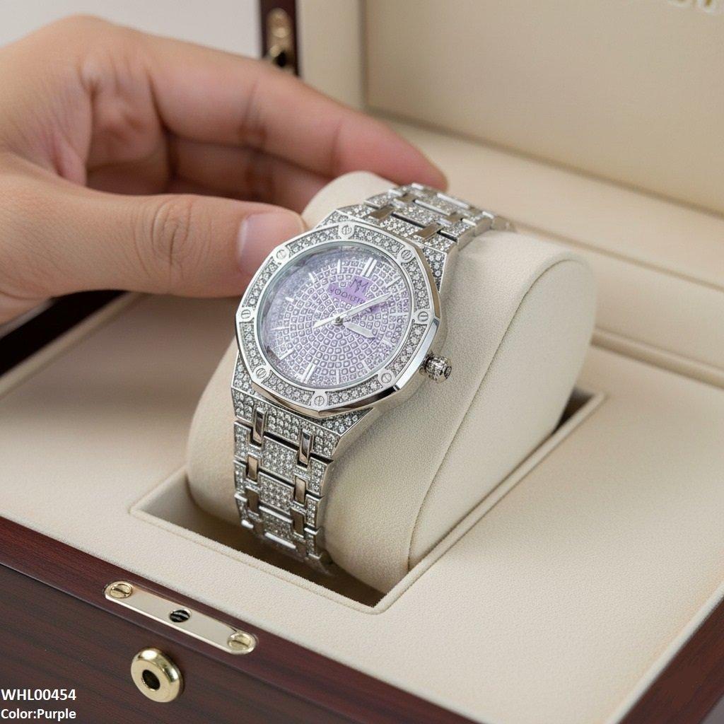 Round Stone Dial Women's Watch