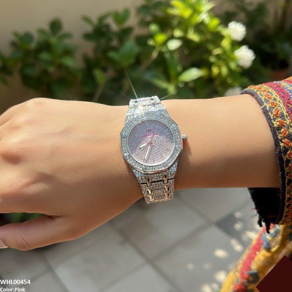 Round Stone Dial Women's Watch