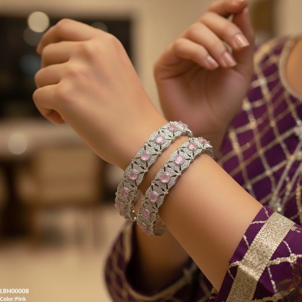 Round Flower Bangle Set