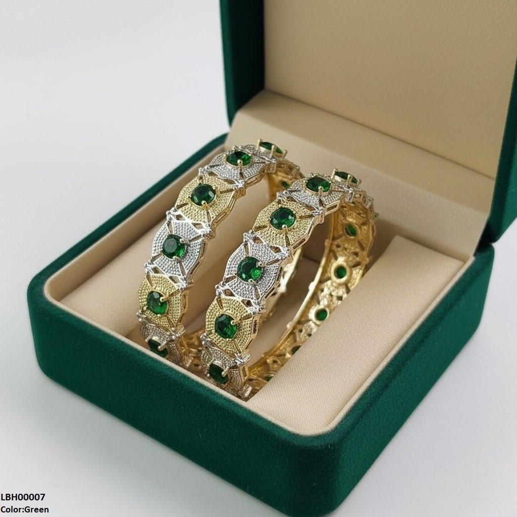 Round Flower Bangle Set