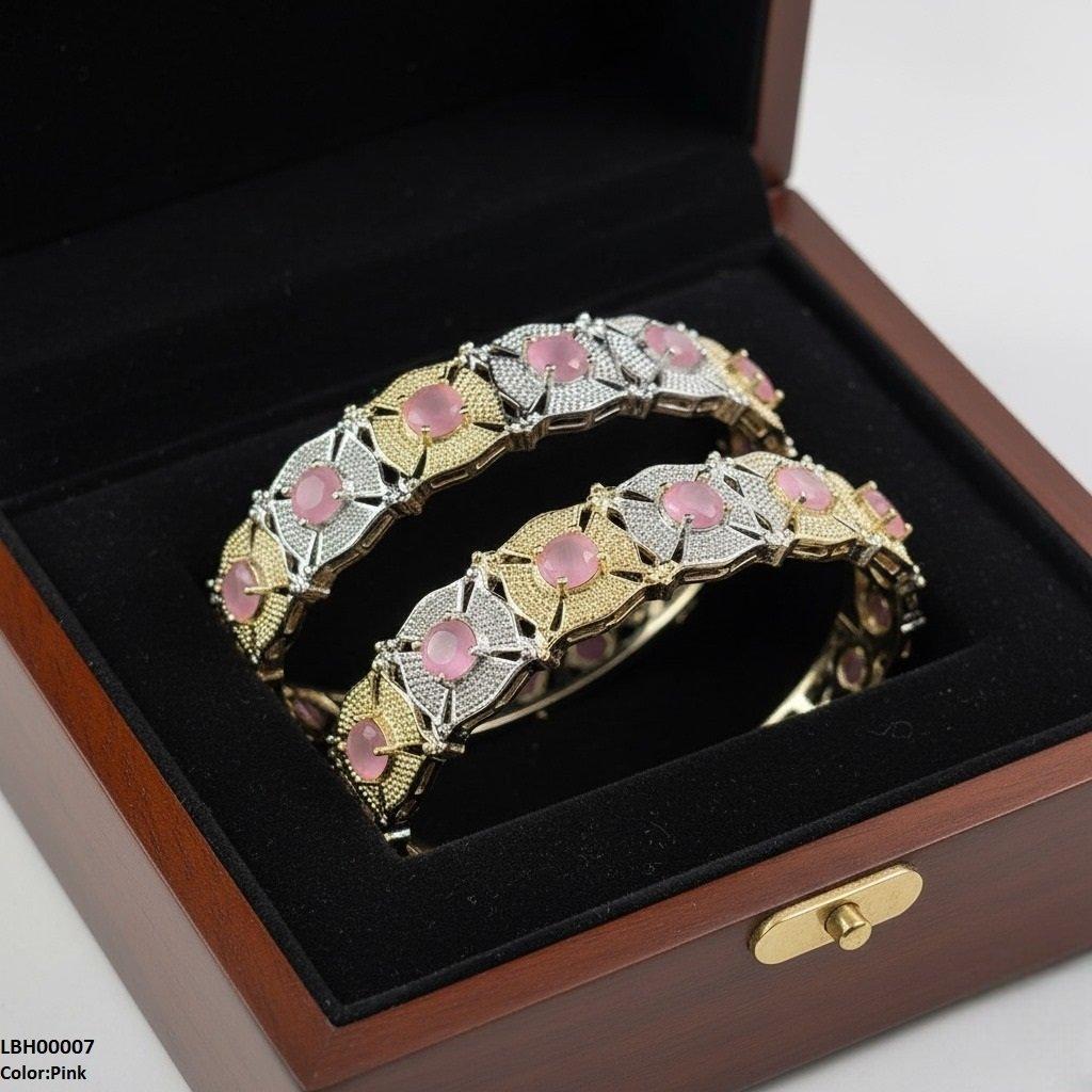 Round Flower Bangle Set
