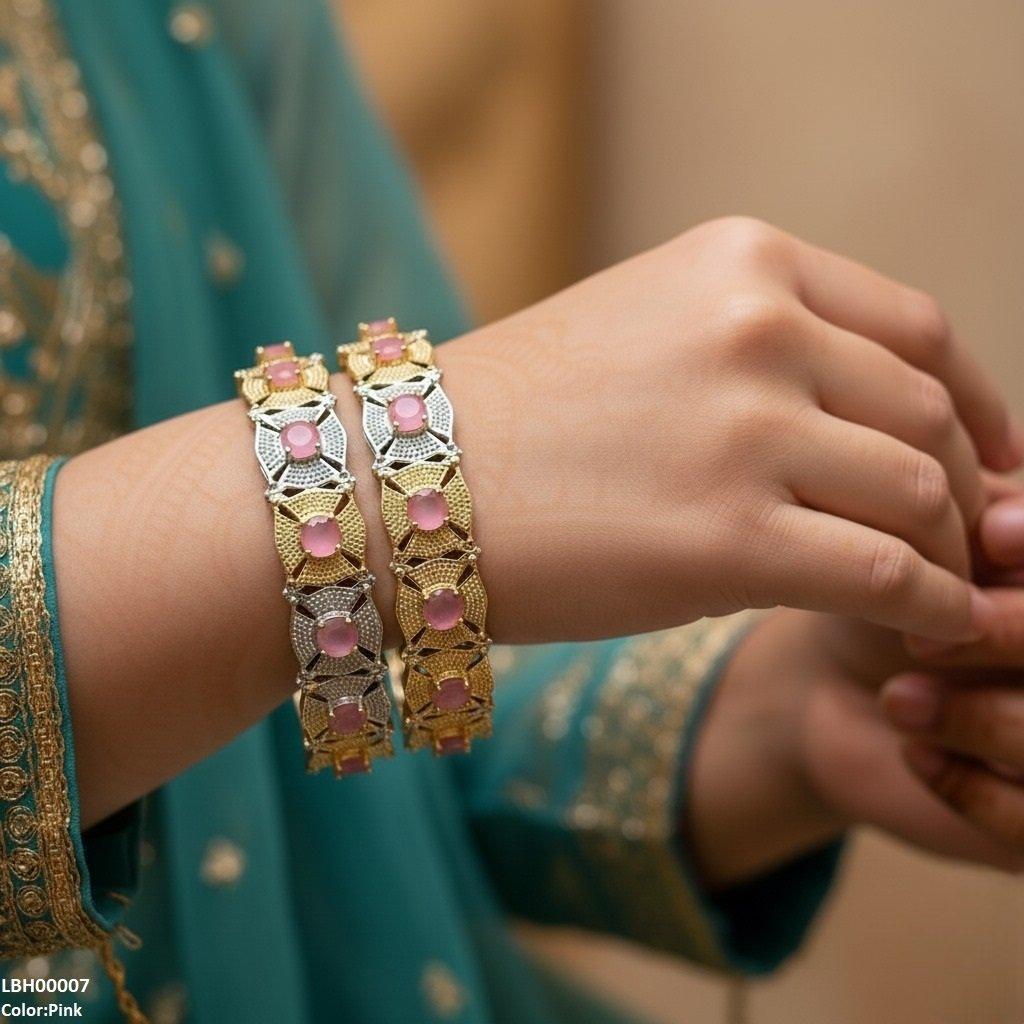 Round Flower Bangle Set