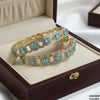 Round Stone Linked Bangle Set