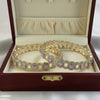 Round Stone Linked Bangle Set