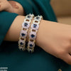 Round Stone Linked Bangle Set